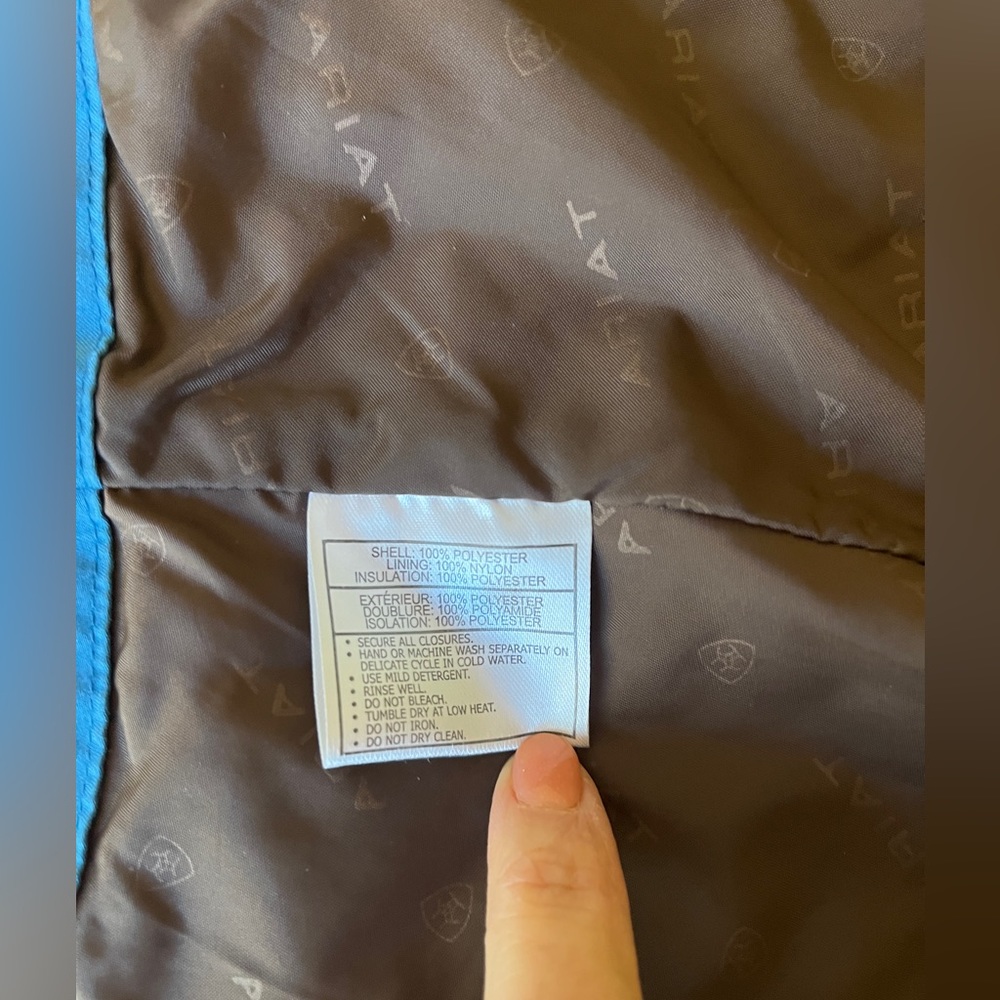 Ariat Teal Blue Quilted Western Riding Equestrian Jacket S - Picture 12 of 12